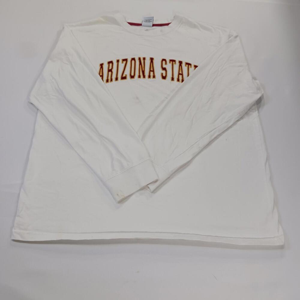 Campus Drive Arizona State Men's White Cotton Long Sleeve Sweatshirt Size XL